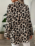 Casual leopard print long-sleeved shirt