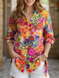 Women's button-down printed casual shirt