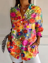 Women's button-down printed casual shirt