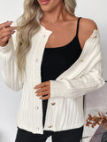Simple sweet style loose heart button cardigan