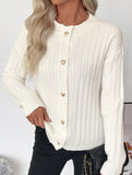 Simple sweet style loose heart button cardigan