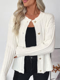 Simple sweet style loose heart button cardigan