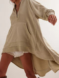 mid-length loose pullover sweatshirt