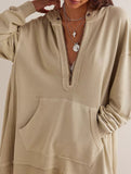 mid-length loose pullover sweatshirt