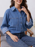 Versatile loose denim shirt