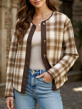 Versatile Plush Plaid Cardigan
