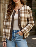 Versatile Plush Plaid Cardigan