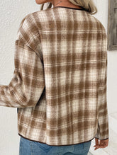 Versatile Plush Plaid Cardigan