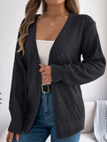Casual solid color hollow cardigan sweater