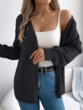 Casual solid color hollow cardigan sweater