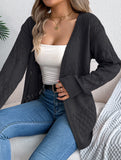 Casual solid color hollow cardigan sweater