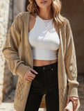 Casual solid color hollow cardigan sweater