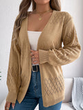 Casual solid color hollow cardigan sweater