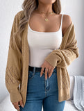 Casual solid color hollow cardigan sweater