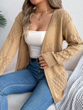 Casual solid color hollow cardigan sweater