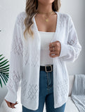 Casual solid color hollow cardigan sweater