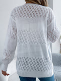 Casual solid color hollow cardigan sweater