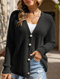Pearl Button Four-Button Cardigan Sweater