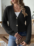 Pearl Button Four-Button Cardigan Sweater
