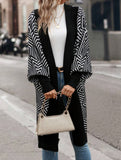 Loose Striped V-Neck Casual Cardigan
