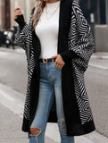 Loose Striped V-Neck Casual Cardigan
