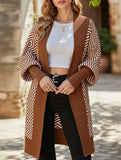 Loose Striped V-Neck Casual Cardigan