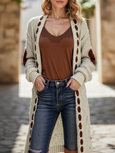 mid-length knitted cardigan sweater