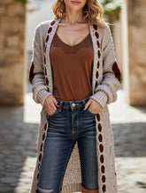 mid-length knitted cardigan sweater