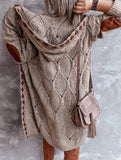 mid-length knitted cardigan sweater
