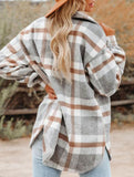 Casual loose plaid long-sleeved shirt