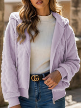 Simple zipper stand collar loose jacket