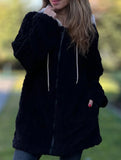 Casual hooded solid color long-sleeved jacket