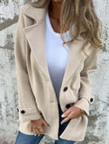 Casual loose lapel fake pocket cardigan