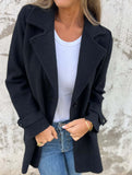 Casual loose lapel fake pocket cardigan