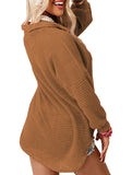 Solid color long-sleeved open-cardigan sweater