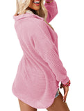 Solid color long-sleeved open-cardigan sweater