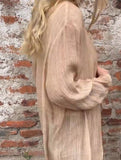Long solid color casual long-sleeved cardigan