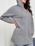 Casual loose long-sleeved half-zip sweatshirt