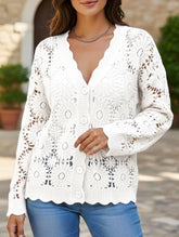 Lace V-neck long-sleeved top