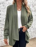 Casual long-sleeved solid color loose cardigan