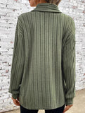 Casual long-sleeved solid color loose cardigan