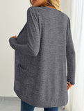 Casual loose long-sleeved pocket cardigan