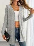 Casual loose long-sleeved pocket cardigan