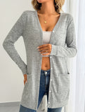 Casual loose long-sleeved pocket cardigan