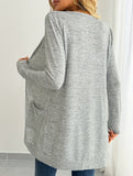 Casual loose long-sleeved pocket cardigan