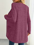 Casual loose long-sleeved pocket cardigan