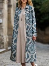 Lapel Long Single-Breasted Cardigan Shirt