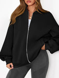 casual zip-up sweatshirt jacket