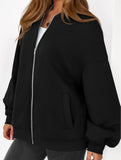 casual zip-up sweatshirt jacket