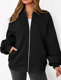 casual zip-up sweatshirt jacket